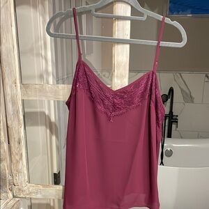 Elegant Lace Trim Camisole in Burgundy